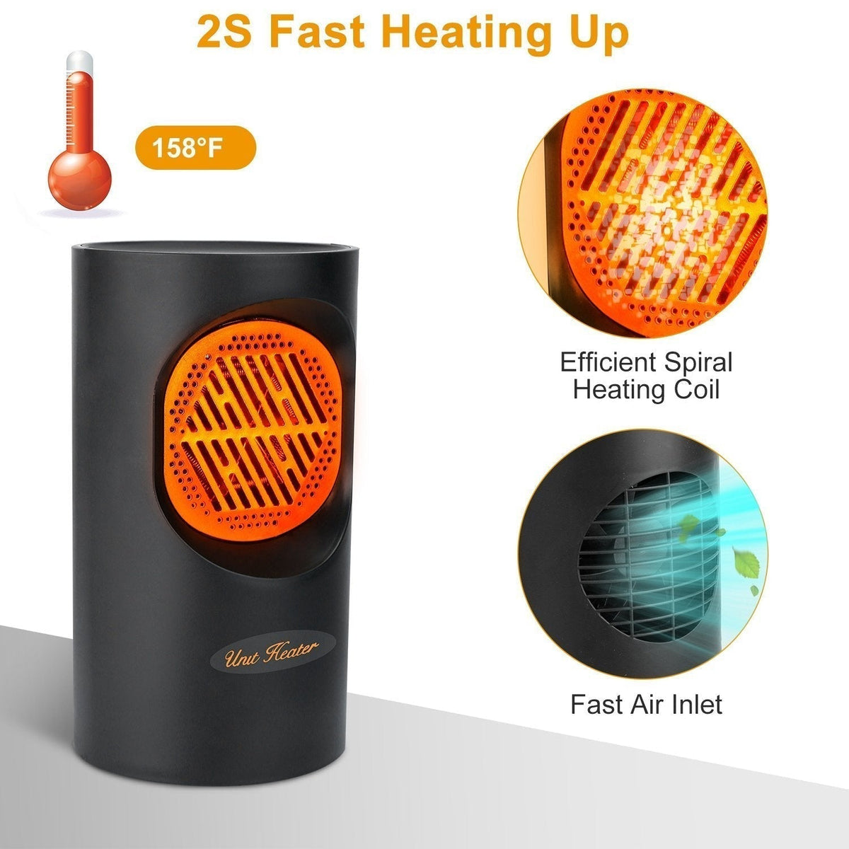 Mini Chauffage Électrique 300W – Chauffage Portable Compact