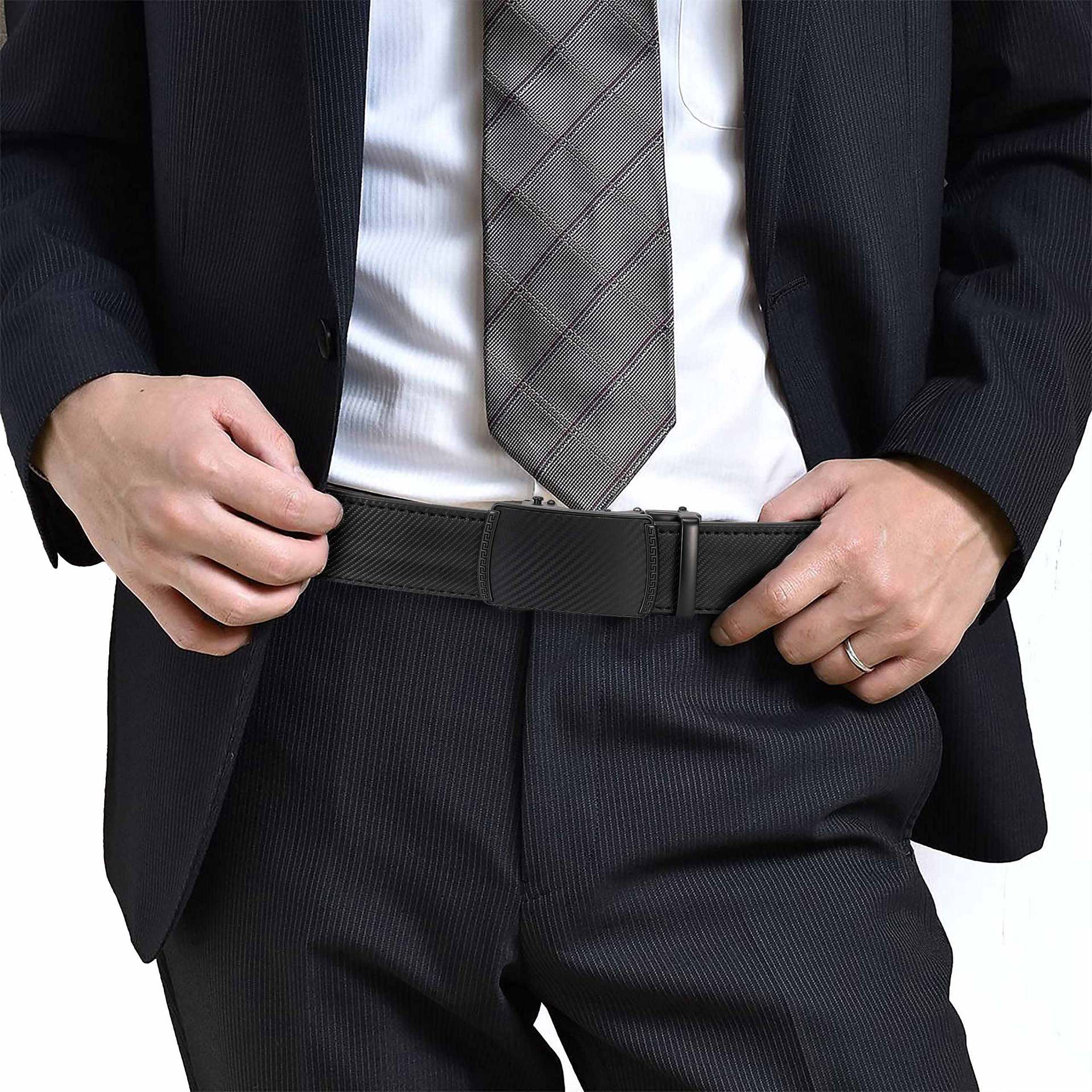 Ceinture à cliquet en cuir Eptchn avec boucle réglable CrackSlick