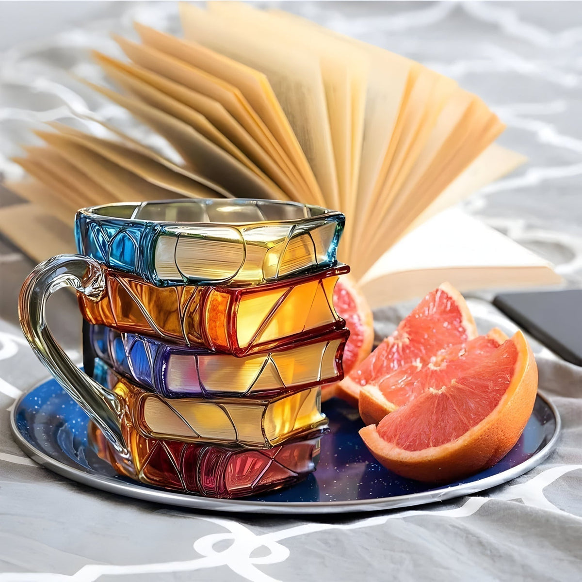Mug | Tasse au Design Unique en 3D | Fait Main & Colorée | Pour Café & Thé | BookLume