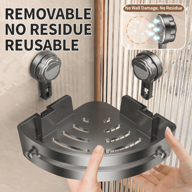 Étagère d'angle de salle de bain à forte aspiration