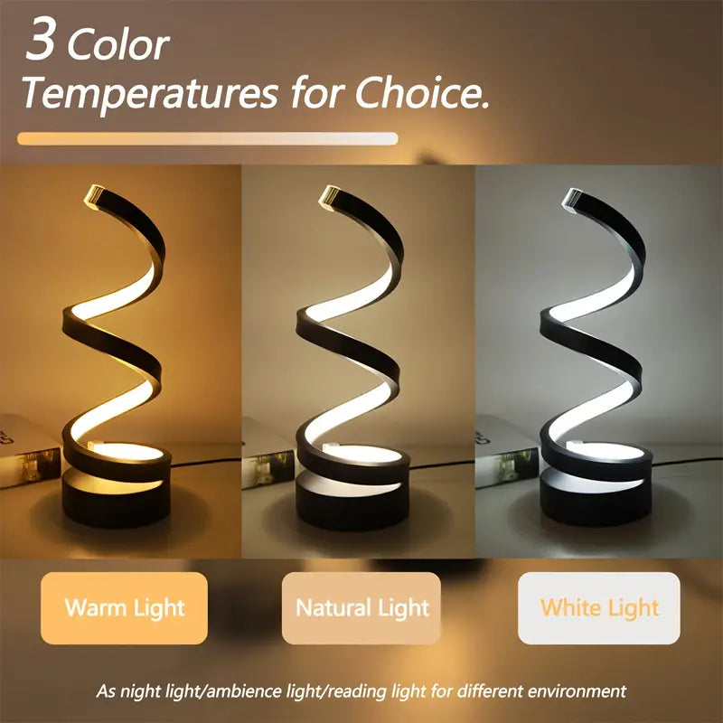 SPIRALUX – Lampe de table LED en spirale au design moderne (Dimmable)