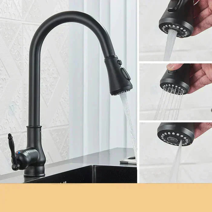 Robinet de Cuisine en Laiton Vintage | Bec Pivotant | Contrôle à Levier Unique | BrassArc