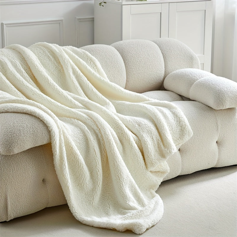 Couverture en Fleece Sherpa Ultra Douce – Couverture Chaleureuse et Confortable pour la Maison