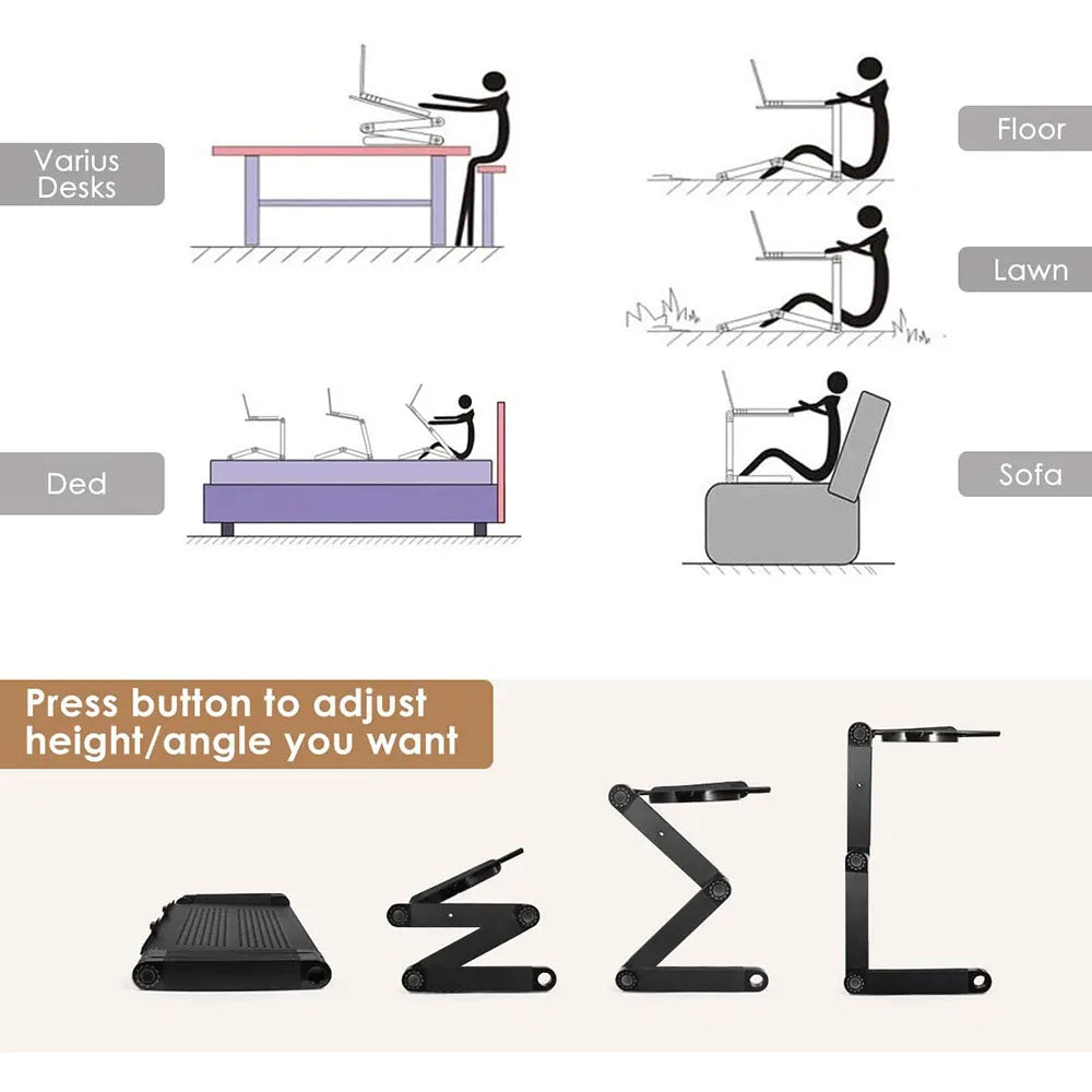 Support Ergonomique de Portable Ajustable à 360° pour la Productivité
