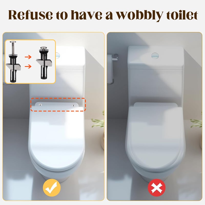 🔥VENTE DE NOUVEL AN - Kit de boulons de fixation de siège de toilette robuste