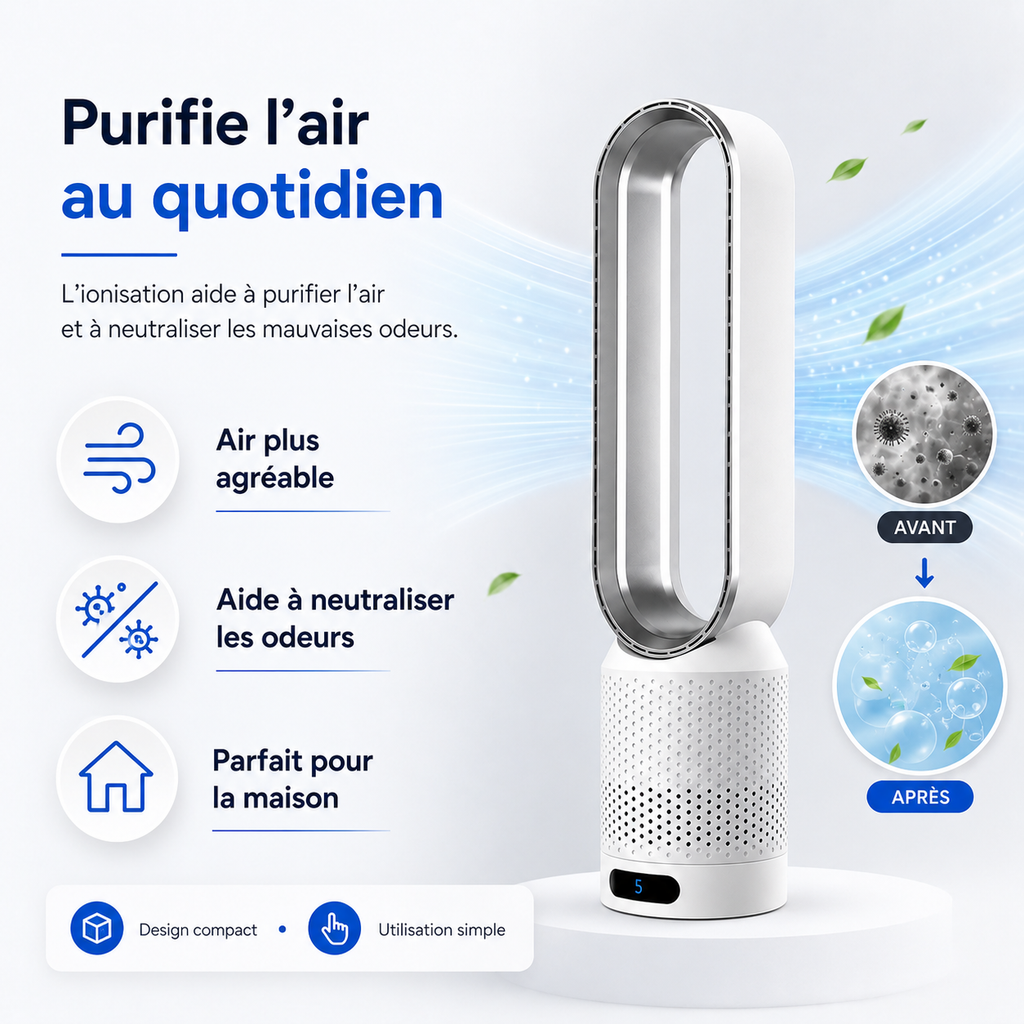 Refroidisseur d'air 3-en-1 | Purificateur d'air UV et Ionisateur