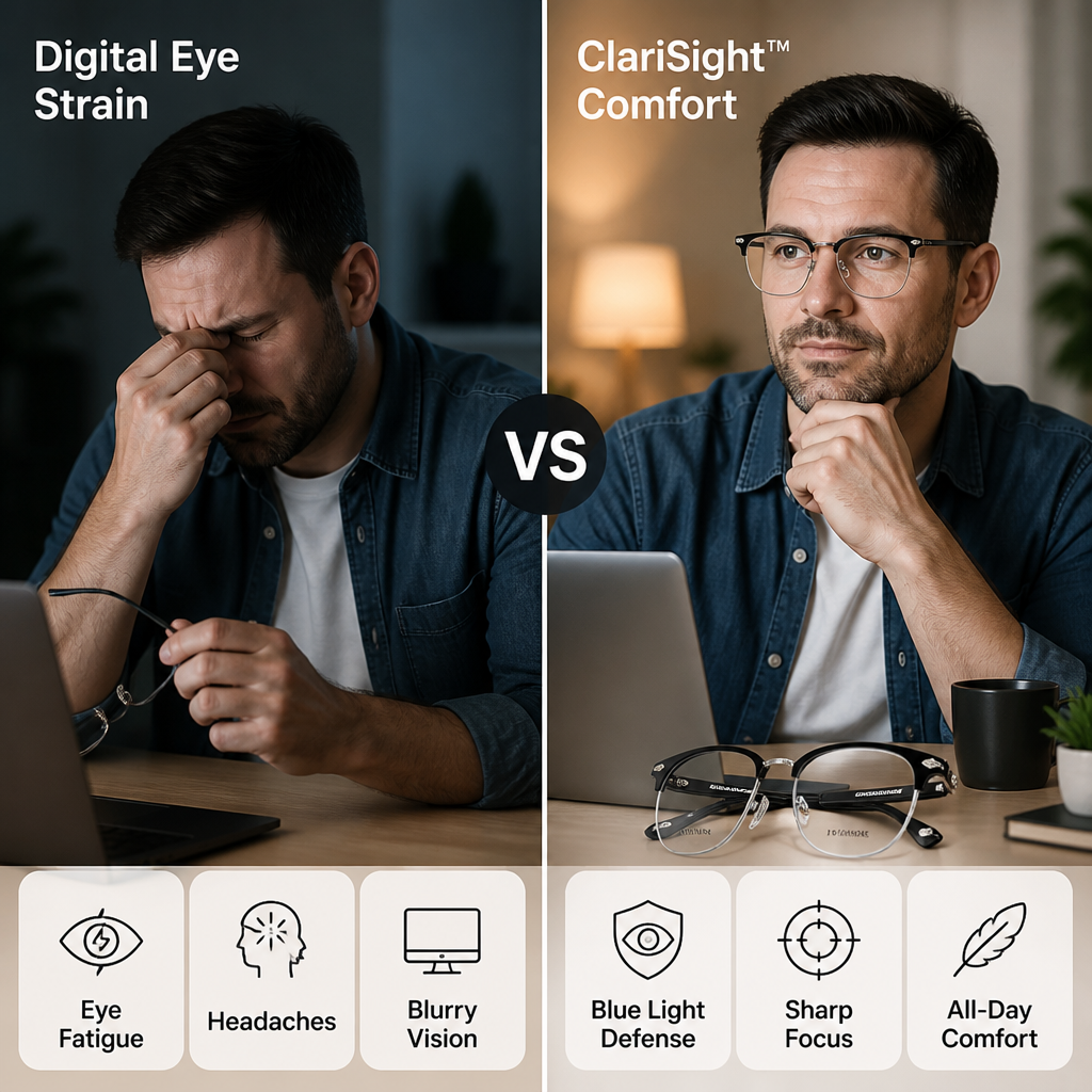 ClariSight™ — Soulagez la fatigue oculaire et voyez chaque détail avec un confort sans effort