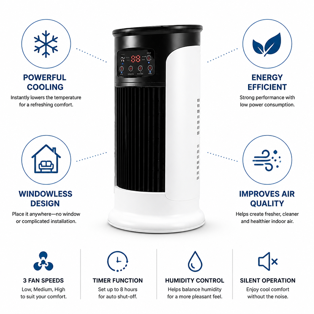 Climatiseur Portable Énergétiquement Efficace sans Fenêtre