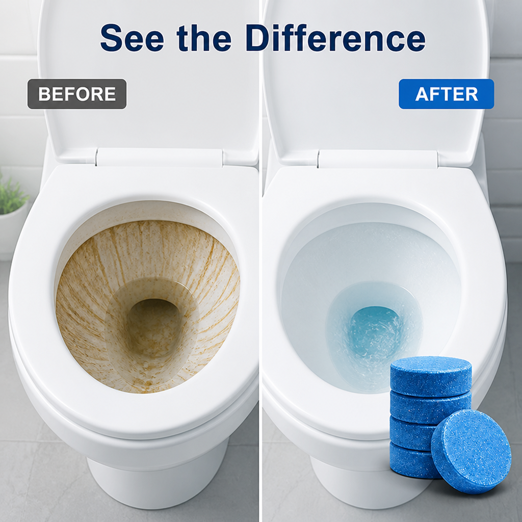 Tablettes de Toilettes BlueDrop™ — Gardez Votre Toilette Impeccable et Fraîche Sans Effort