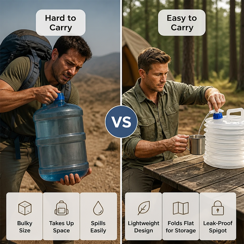 AquaFlex™ — Transportez Plus d'Eau, Éliminez l'Encombrement, et Conquérez Chaque Aventure avec Facilité