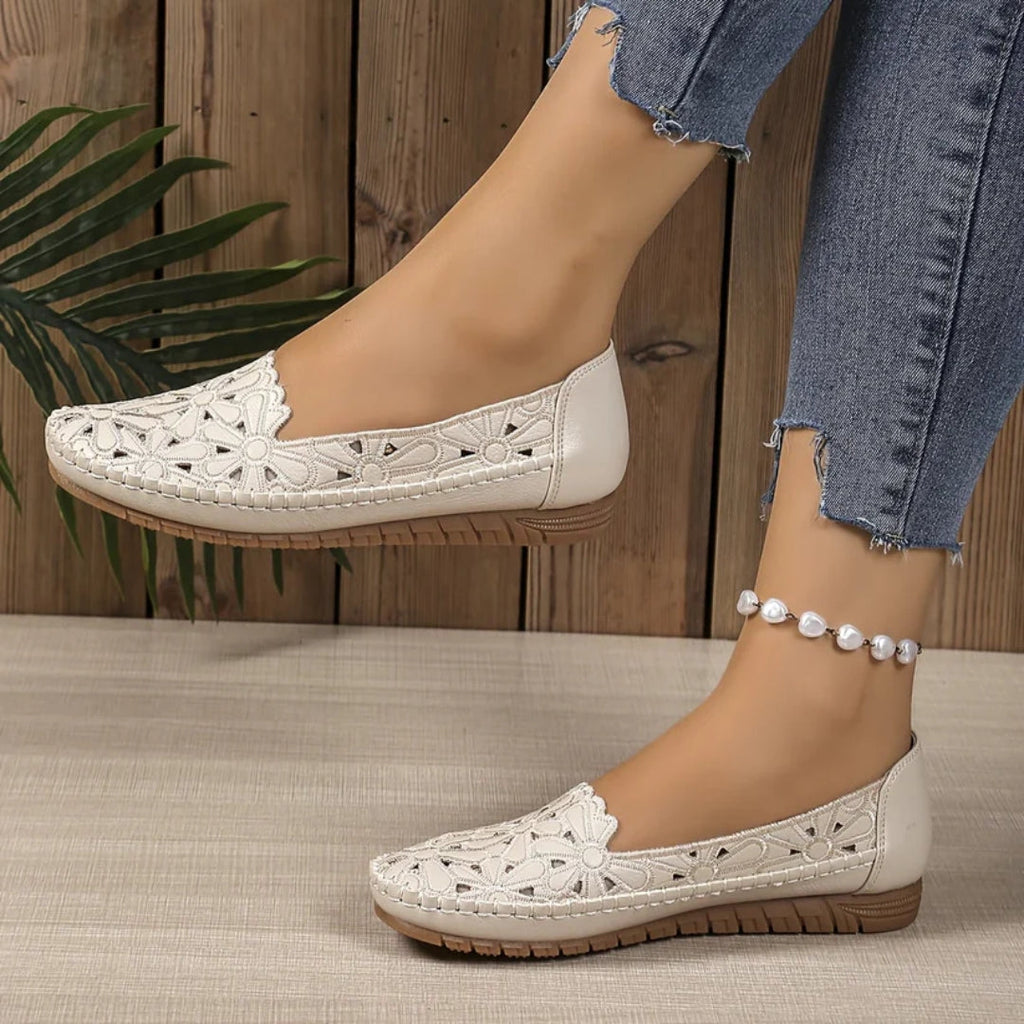 Ballerines Confortables à Enfiler avec Design Aéré
