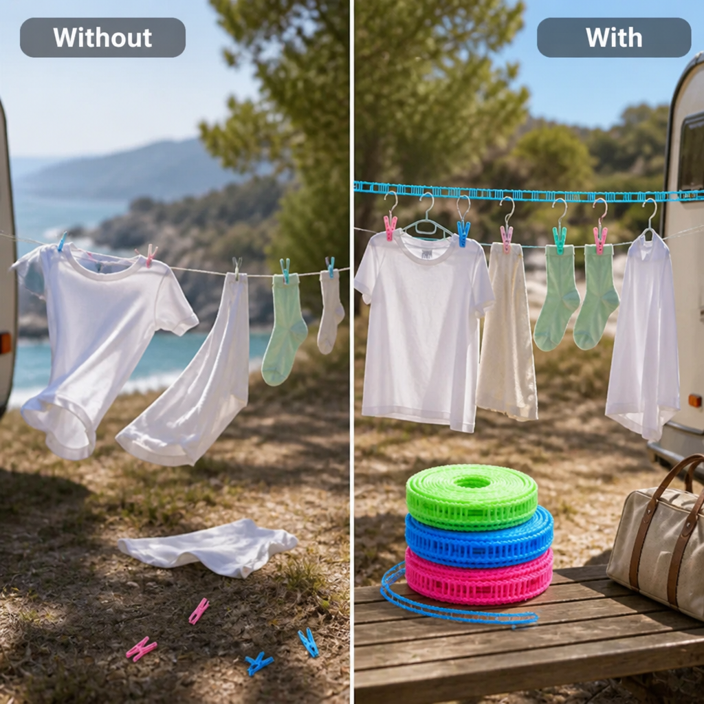 BreezLock™ — Gardez Vos Vêtements Parfaitement Sécurisés et Secs N'importe Où, N'importe Quand