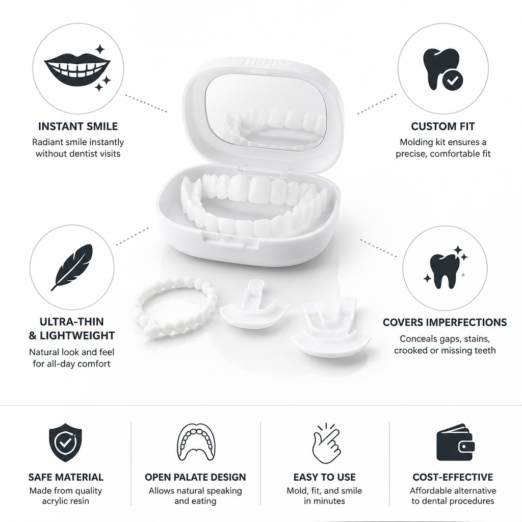 Veneers amovibles ultra-fins en acrylique avec kit de moulage