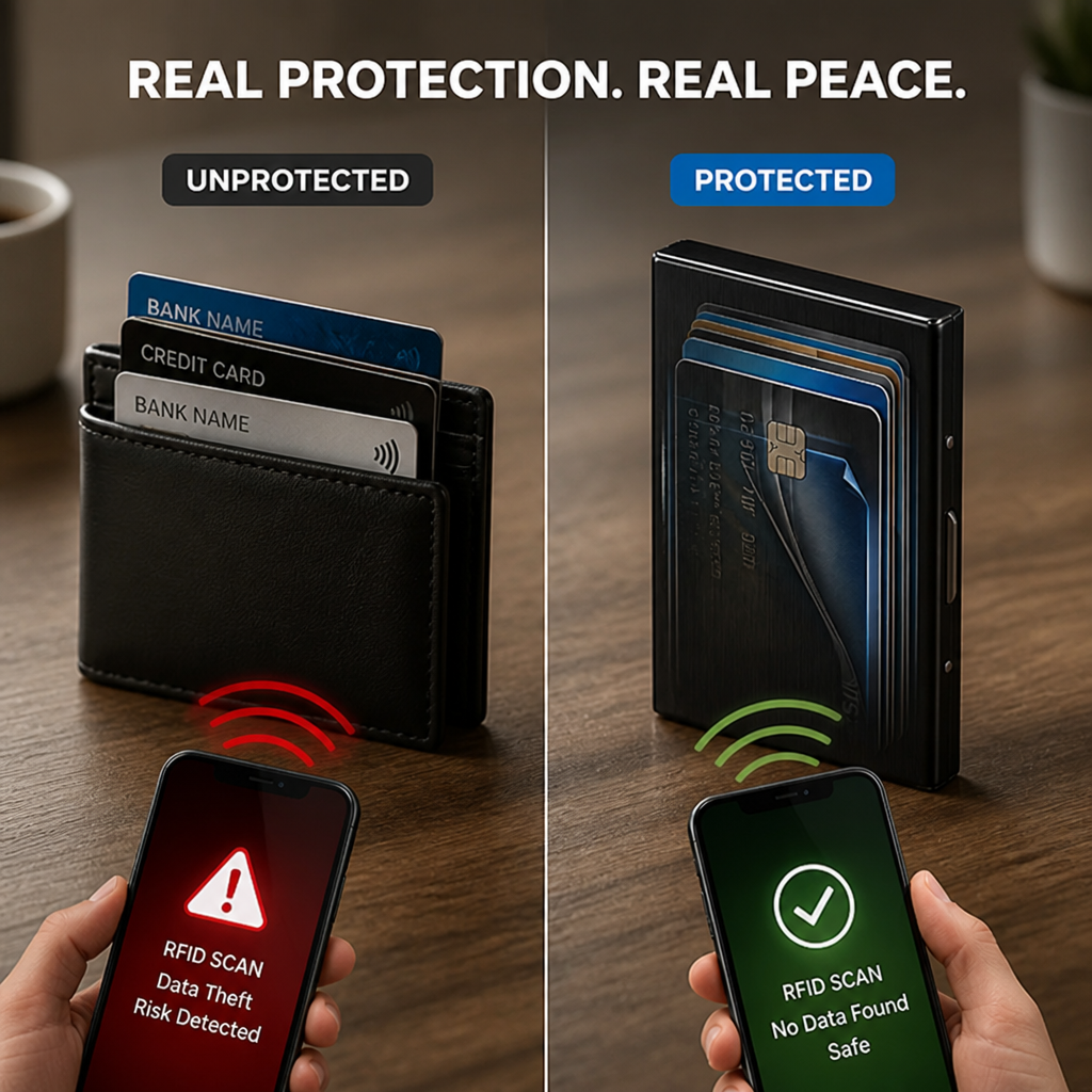 AeroGuard™ — Transportez la confiance avec une protection de carte invisible et à l'épreuve des balles
