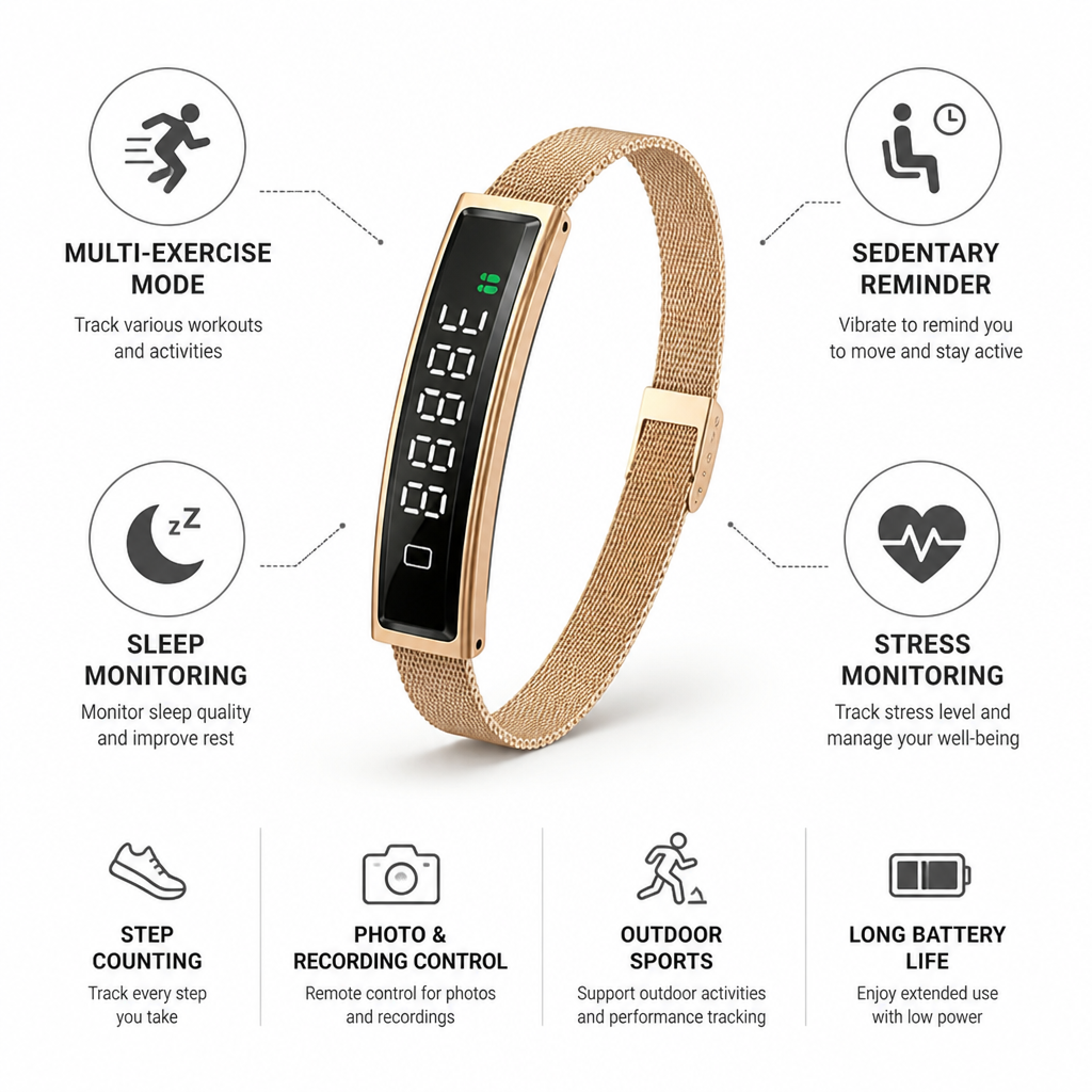 Bracelet de Fitness Multi-Sport & Suivi du Sommeil