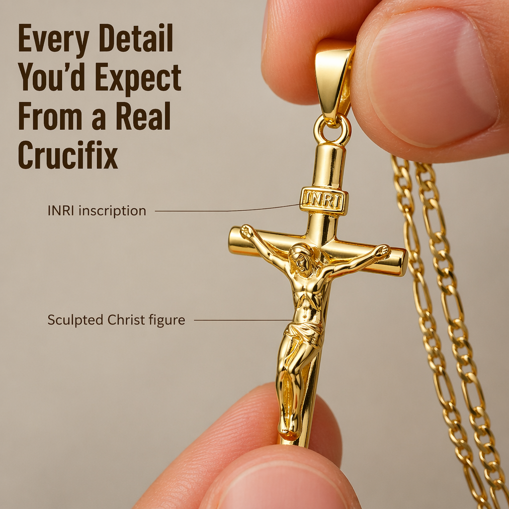 SolaraFaith™ — Portez un Crucifix Qui Ne S'oxyde Pas, Ne Se Brise Pas, et Ne Teint Pas Votre Cou en Vert