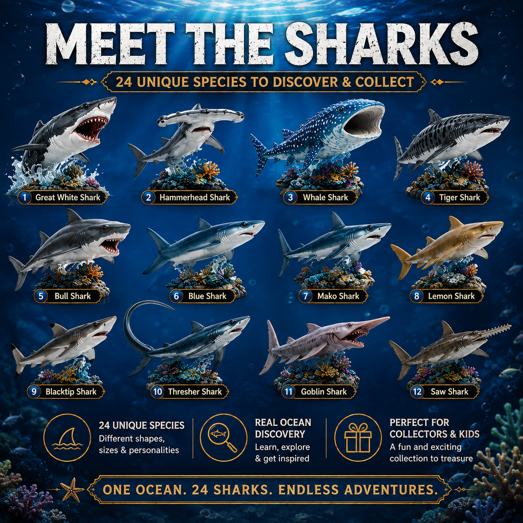 🔥50% De Réduction Aujourd'hui Seulement-🦈 Calendrier de l'Avent Shark World 2026