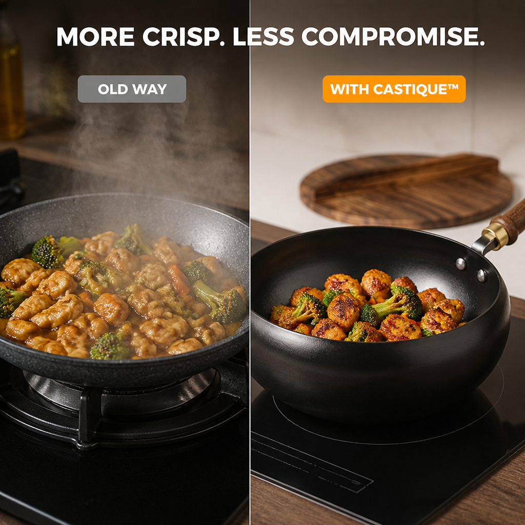Castique™ Rôtisseur — Débloquez une saveur croustillante et sans produits chimiques qui rend chaque repas légendaire