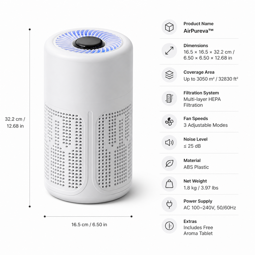 AirPureva™ — Transformez Votre Maison en un Sanctuaire d'Air Pur et Respirable
