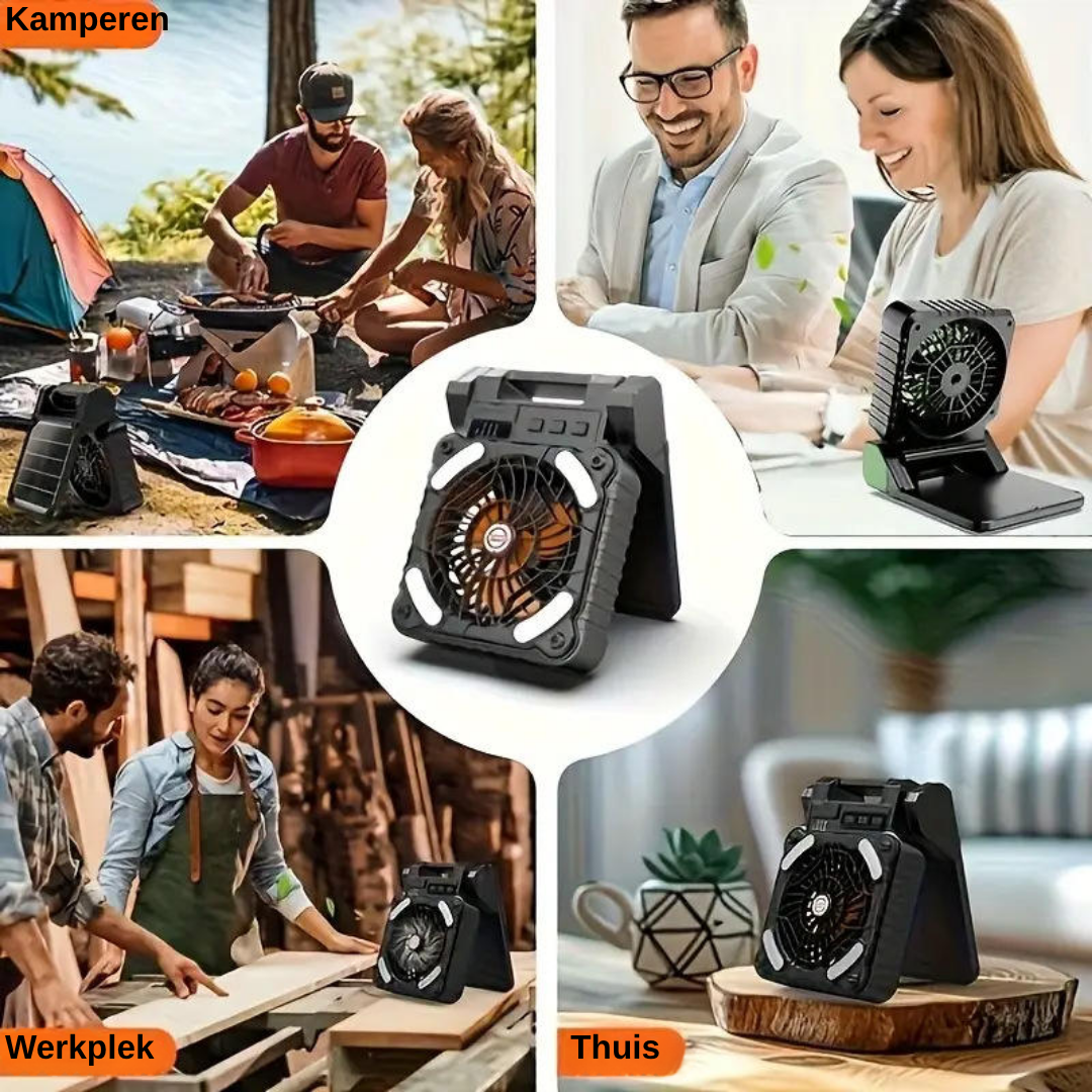 Ventilateur Portable - Ventilateur Pliable avec Panneau Solaire et LED