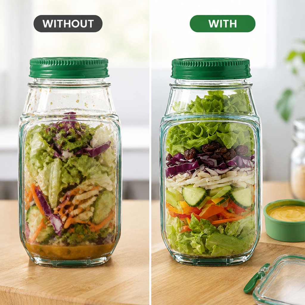 Crispora™ Pot à Salade — Gardez Chaque Croquant Frais et Votre Déjeuner Étanche en Déplacement