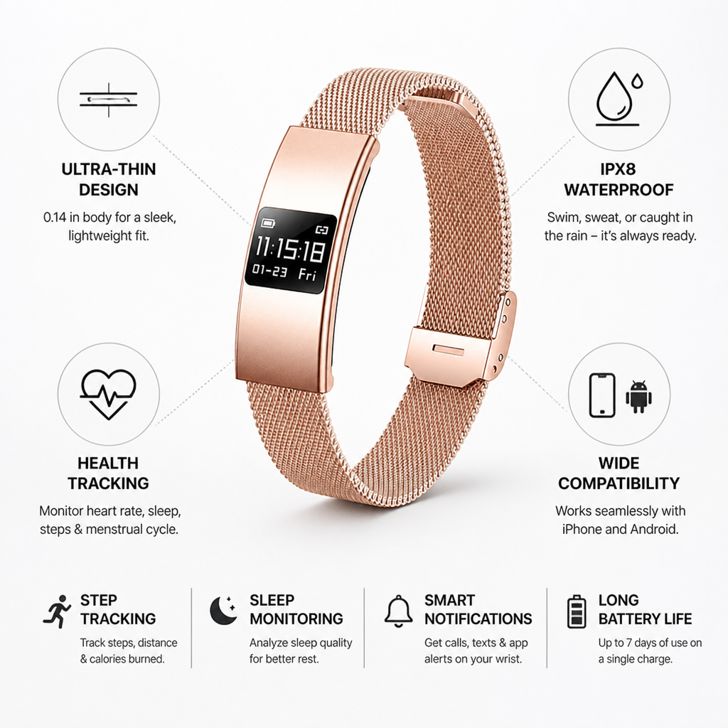 Montre Intelligente Ultra-Fine Suivie de Santé IPX8
