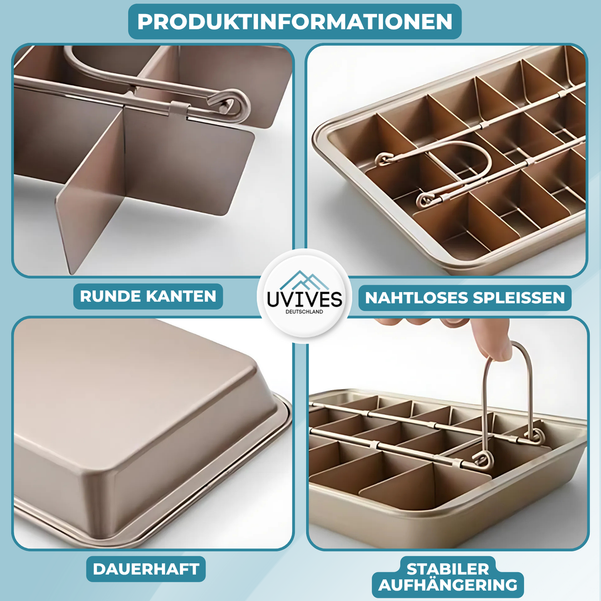 Moule à Gâteau avec Séparateur pour 18 Portions – Antiadhésif et Lavable au Lave-Vaisselle