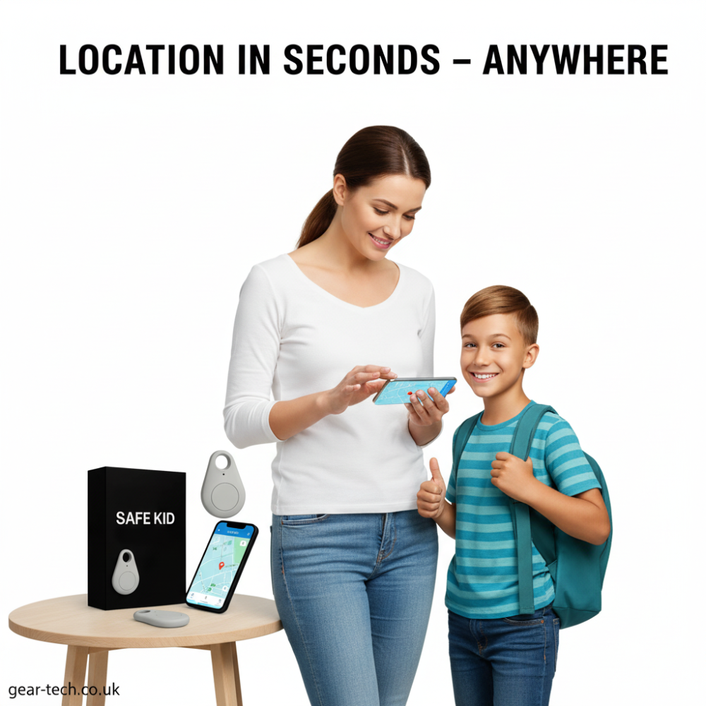Traceur GPS Enfant Étanche avec Localisation en Temps Réel & Alarme SOS | Petit, Léger, Pochette et Fonctions de Sécurité | Sansoti