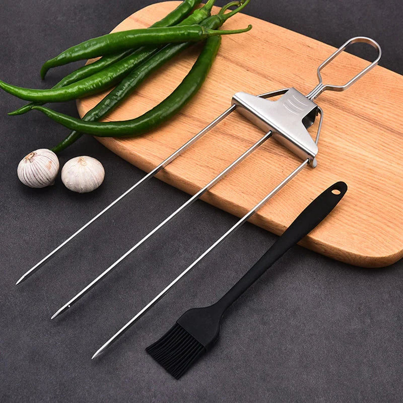 GrillMaster - Brochettes de barbecue 3-en-1