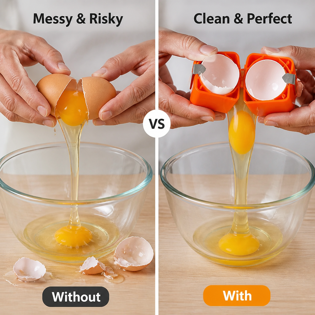 EggEase™ — Cassez des œufs parfaits à chaque fois sans désordre ni tracas