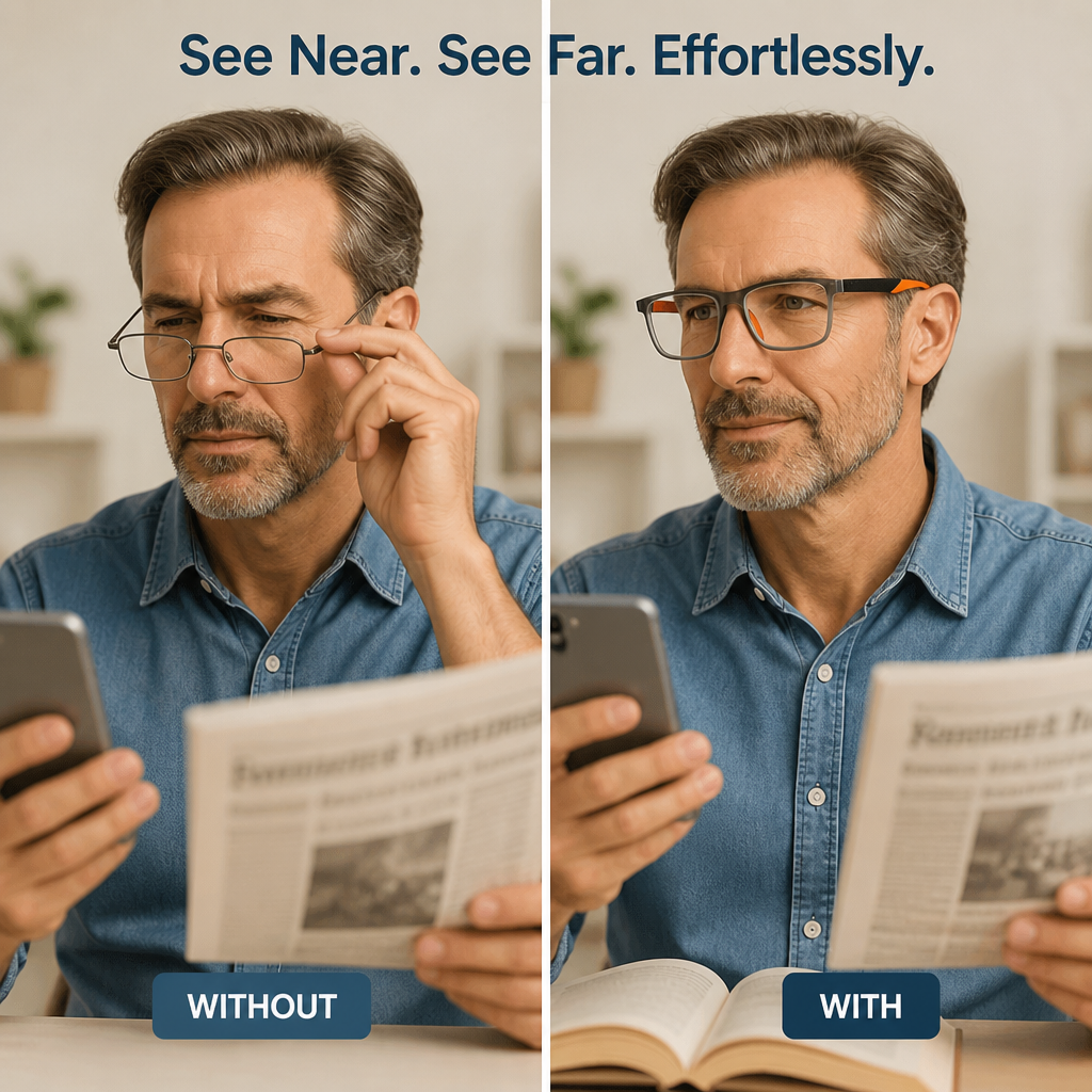 Lunettes Multifocales Clariquo™ — Ressentez la liberté d'une clarté et d'un confort sans effort toute la journée