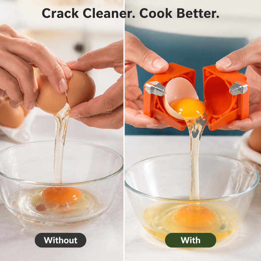 CrackEase™ — Des œufs sans effort et sans désordre qui font briller chaque repas