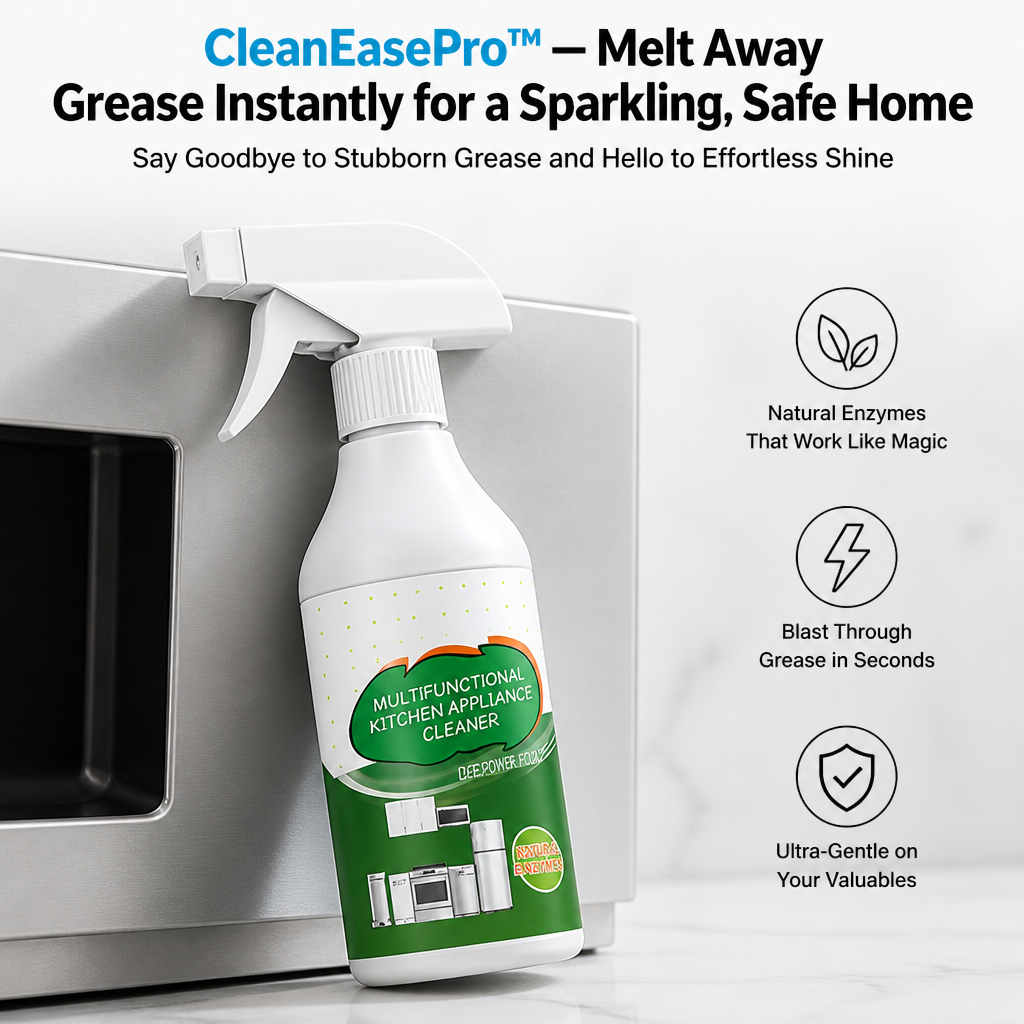 CleanEasePro™ — Faites disparaître la graisse instantanément pour un foyer étincelant et sûr