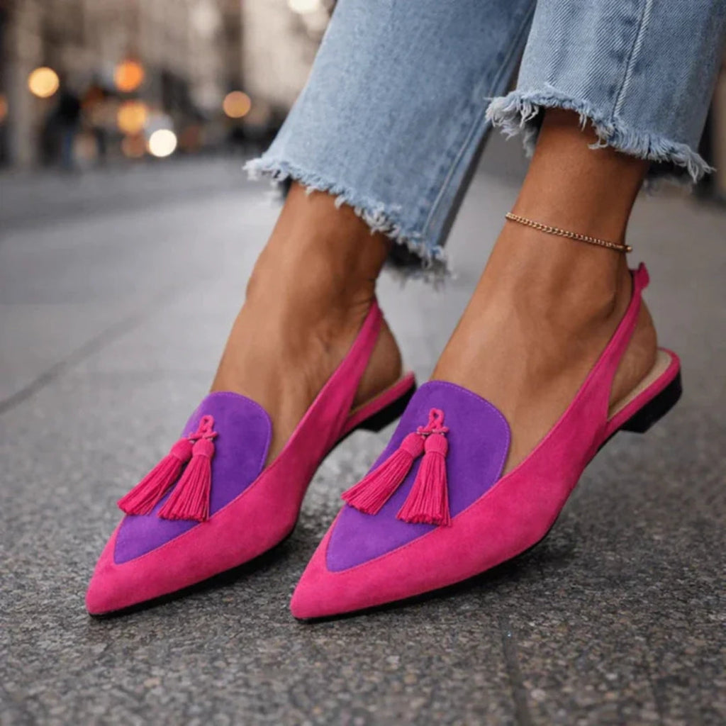 Macy - Mocassins plats avec pompons pour dames