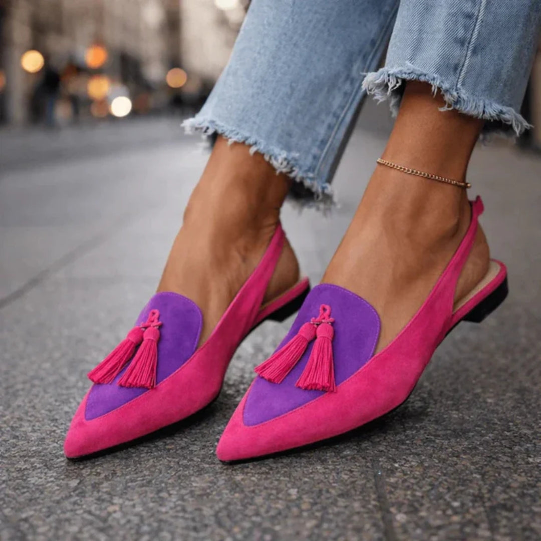 Macy - Mocassins plats avec pompons pour dames