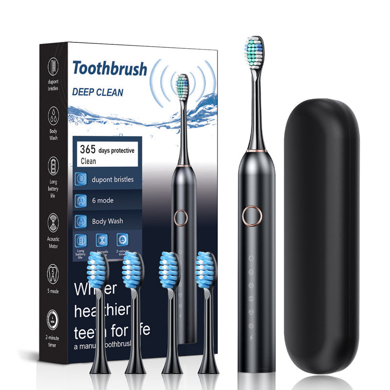 Skanto | Brosse à Dents Électrique Sonique | 6 Modes & Étanchéité IPX7 | Blanc, Noir, Rose