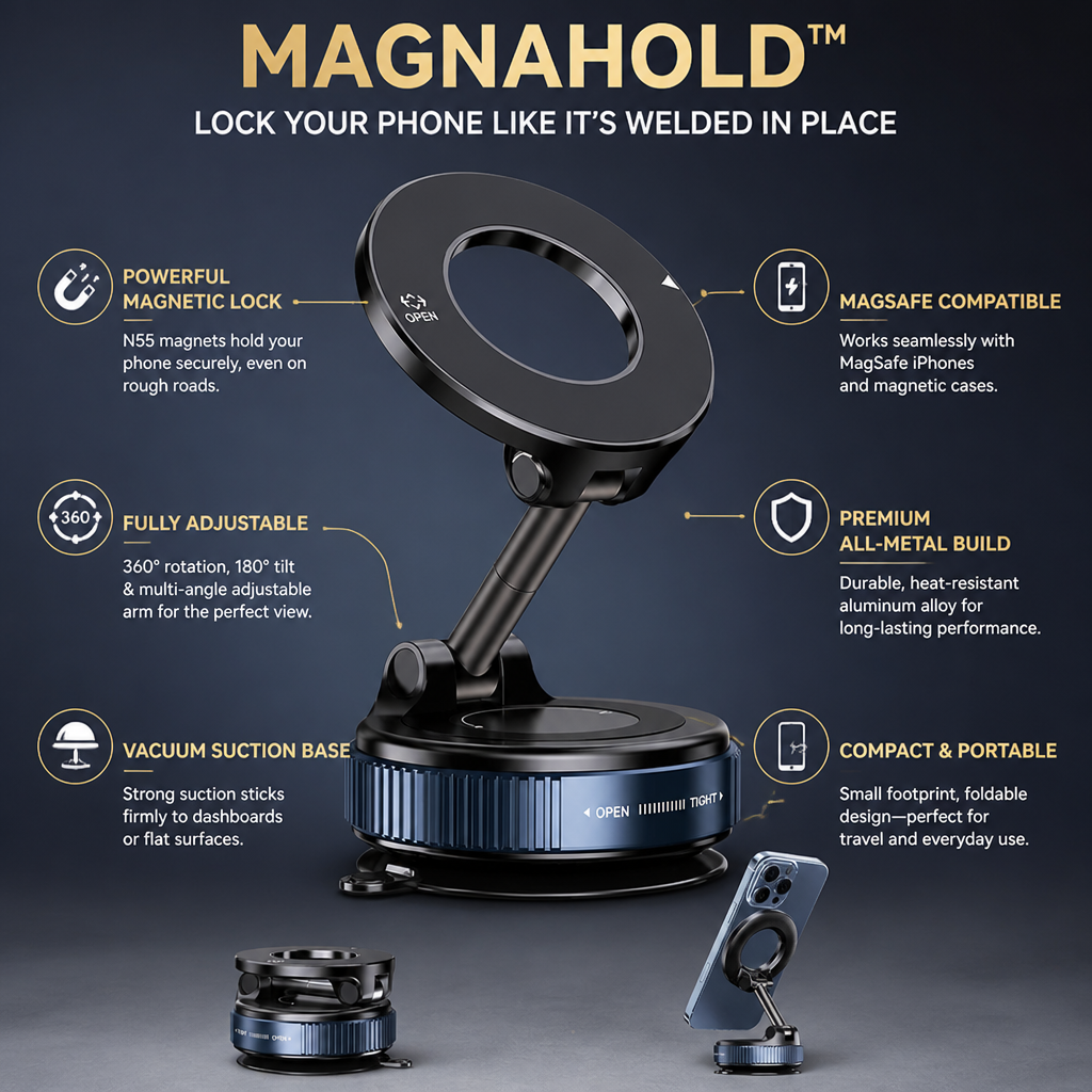 MagnaHold™ — Fixez votre téléphone comme s'il était soudé en place, peu importe le trajet