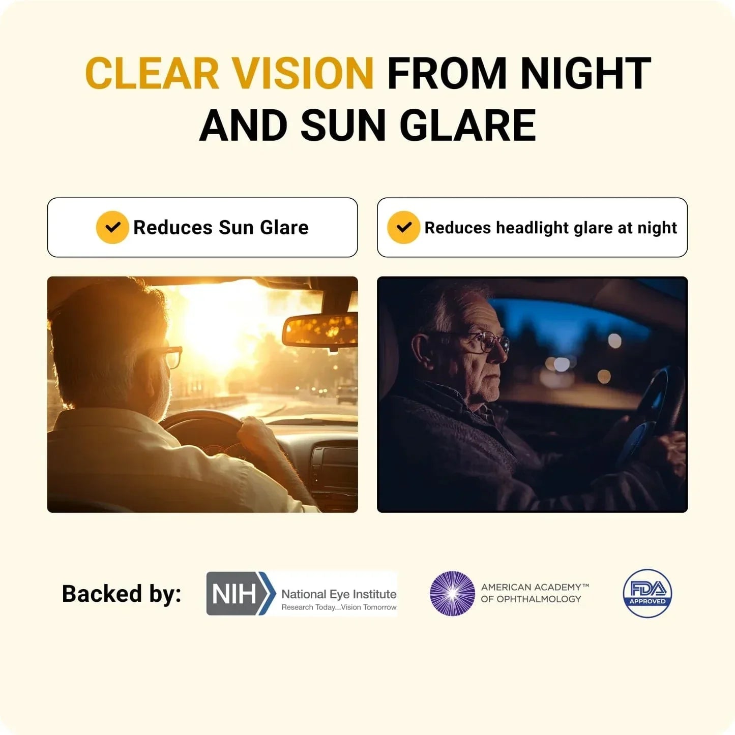 Lunettes de Phare - Lunettes de Conduite de Nuit pour une Vision Sans Éblouissement