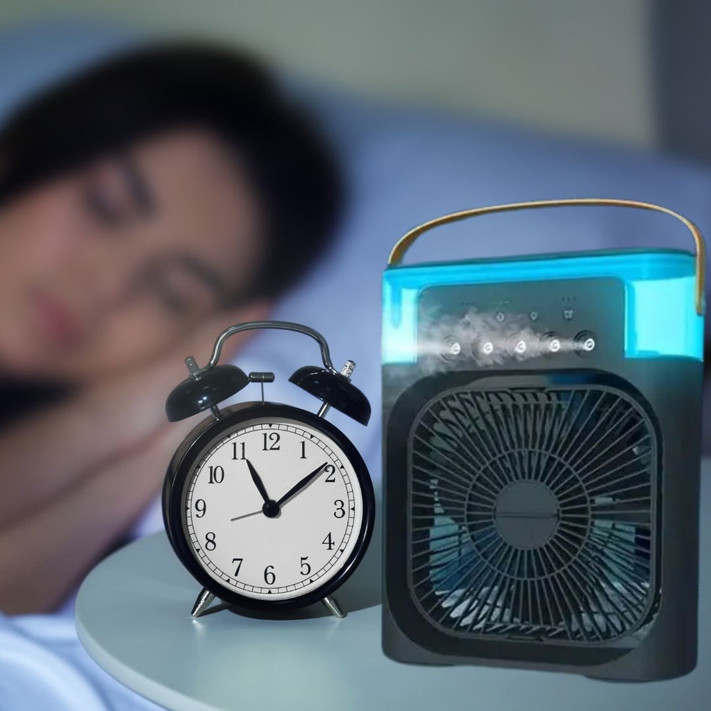 Refroidisseur d'air 3-en-1, Humidificateur & Purificateur d'air – Climatisation portable pour un usage intérieur avec lumière LED