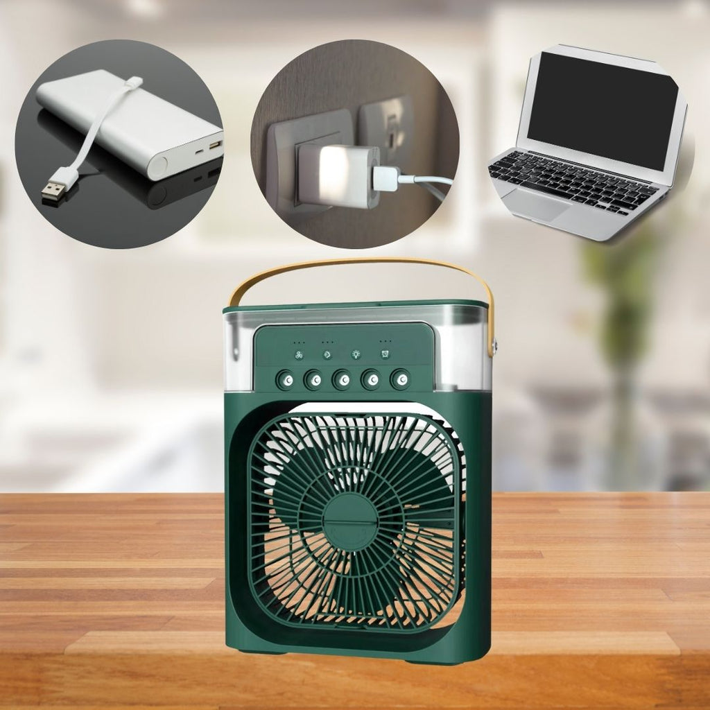 Refroidisseur d'air 3-en-1, Humidificateur & Purificateur d'air – Climatisation portable pour un usage intérieur avec lumière LED