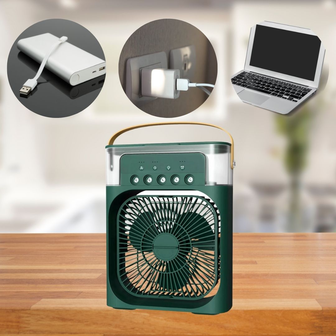 Refroidisseur d'air 3-en-1, Humidificateur & Purificateur d'air – Climatisation portable pour un usage intérieur avec lumière LED