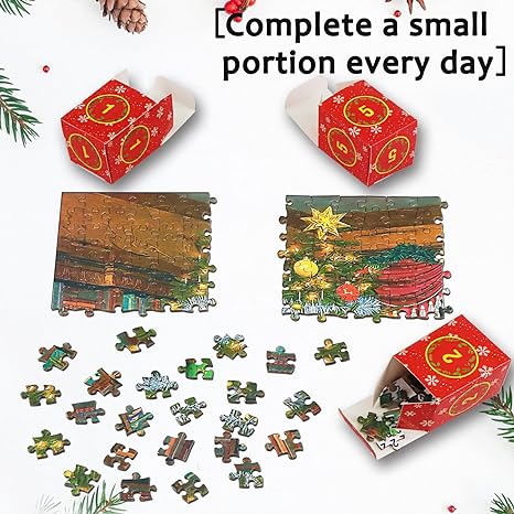 PuzzleJoy Calendrier de l'Avent Puzzle | Unique puzzle de 1000 pièces pour un plaisir quotidien !