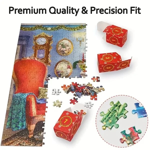 PuzzleJoy Calendrier de l'Avent Puzzle | Unique puzzle de 1000 pièces pour un plaisir quotidien !