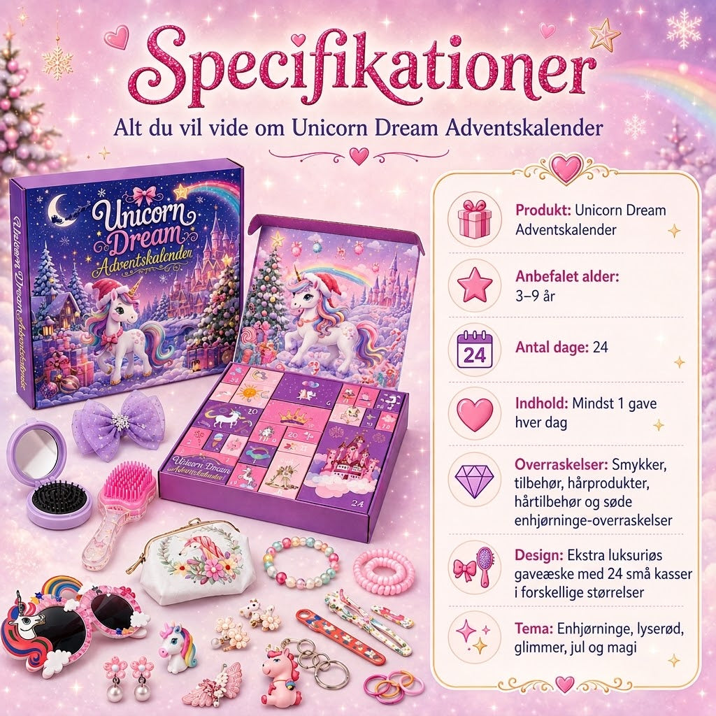 Calendrier de l'Avent Rêves de Licorne