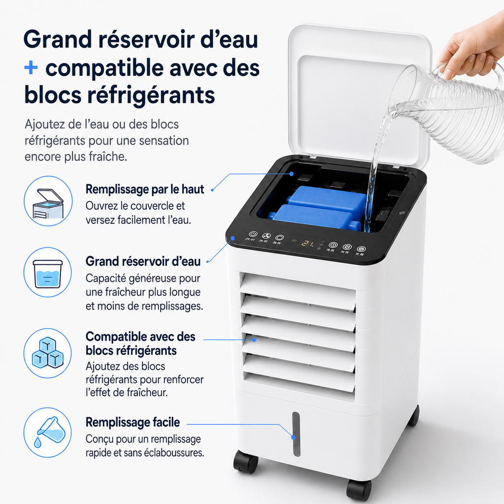 Climatiseur Portable Sans Fenêtre pour Maison et Bureau