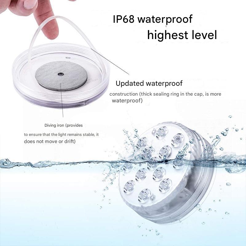 Lampe LED sous-marine étanche avec télécommande - GlowRipple