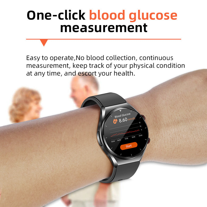 Mesure de la glycémie d'un clic|Glycémie Pression artérielle ECG|ECG HRV Surveillance de la fréquence cardiaque Montre Smart Santé