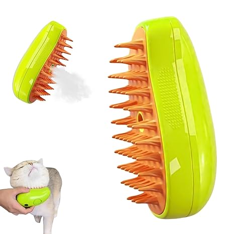 Brosse de Toilettage 3-en-1 pour Chats avec Vapeur – Soin du Pelage et Massage