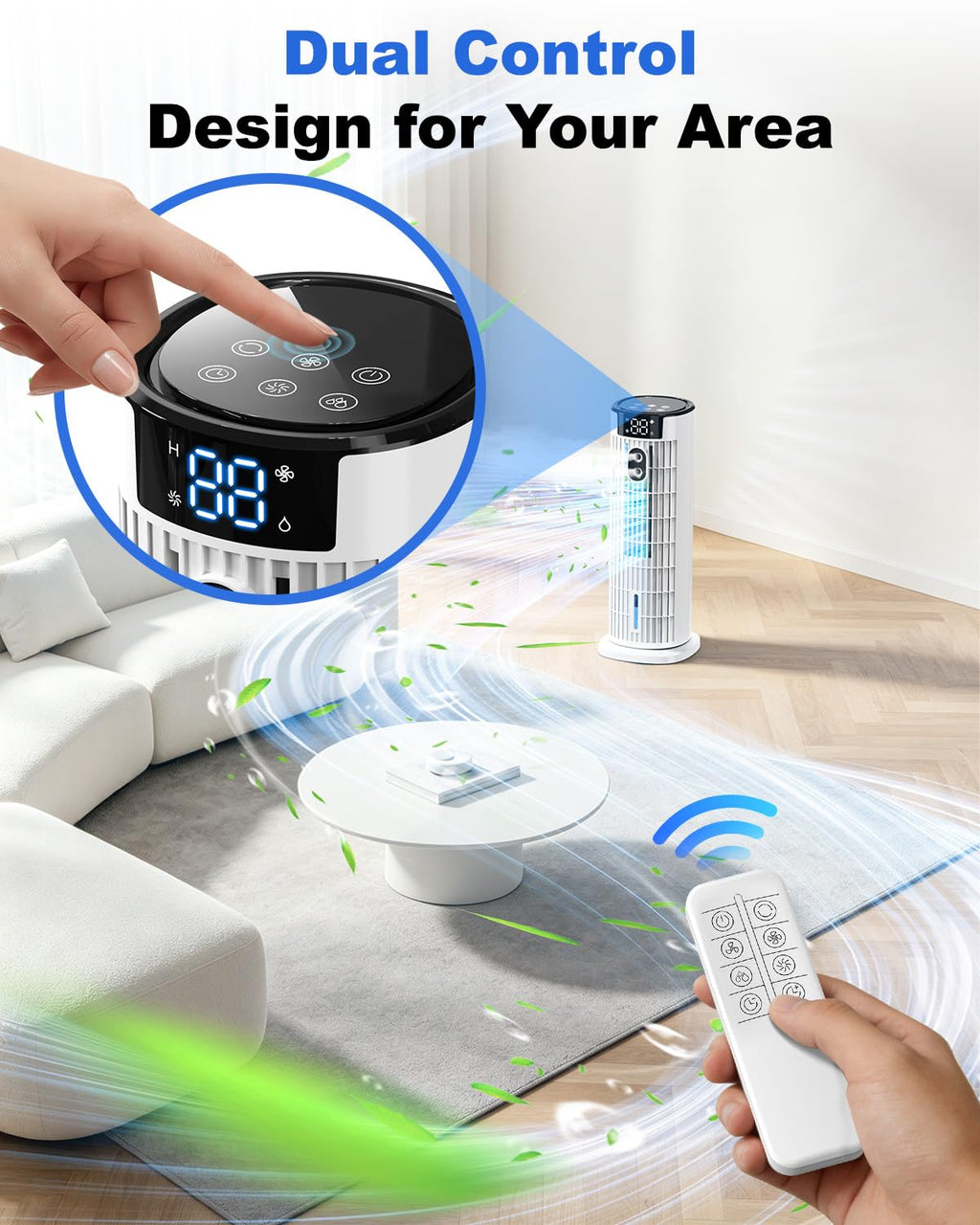 Refroidisseur d'air portable 4-en-1 avec télécommande et fonction brumisation
