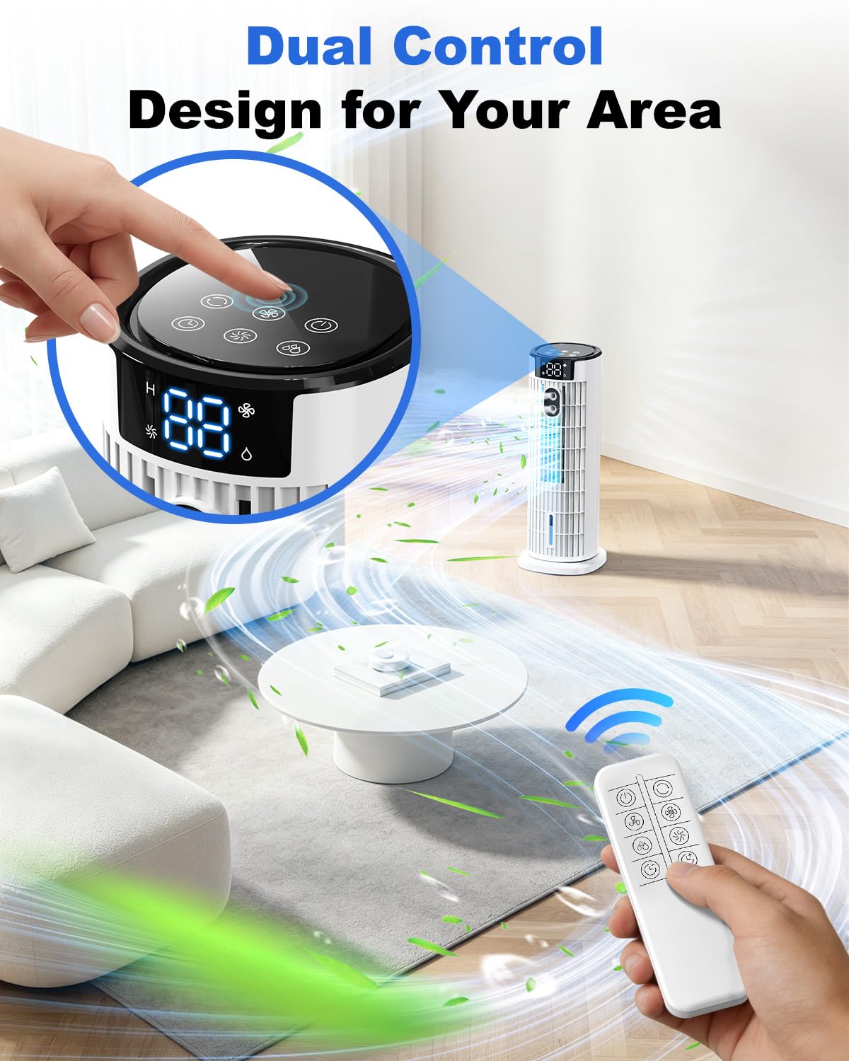 Refroidisseur d'air portable 4-en-1 avec télécommande et fonction brumisation